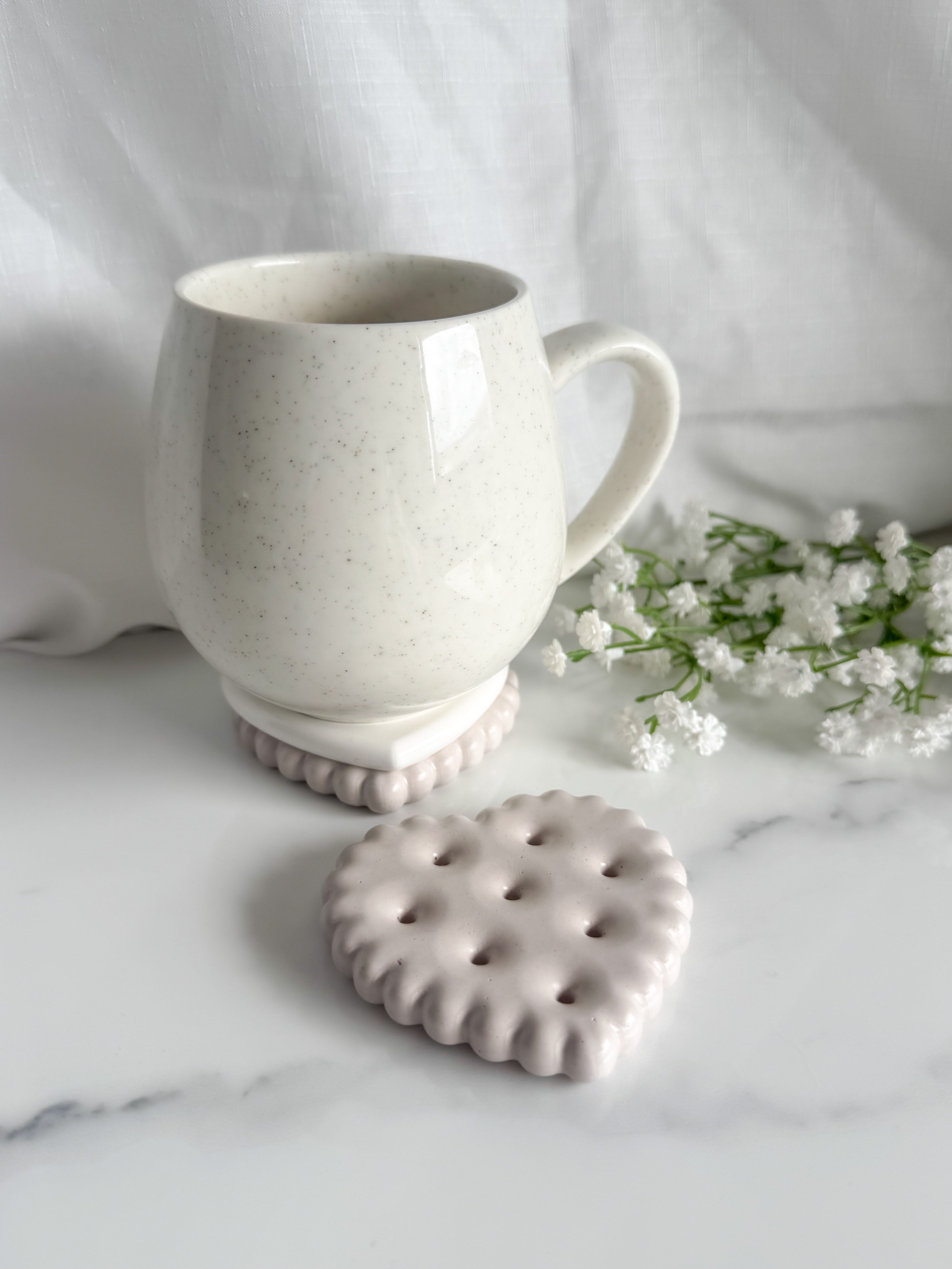 Heart Biscuit Coaster Set (Small Size)