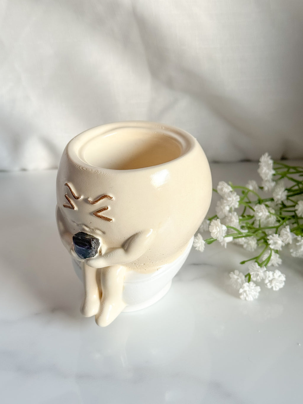 Sitting On Toilet Pot