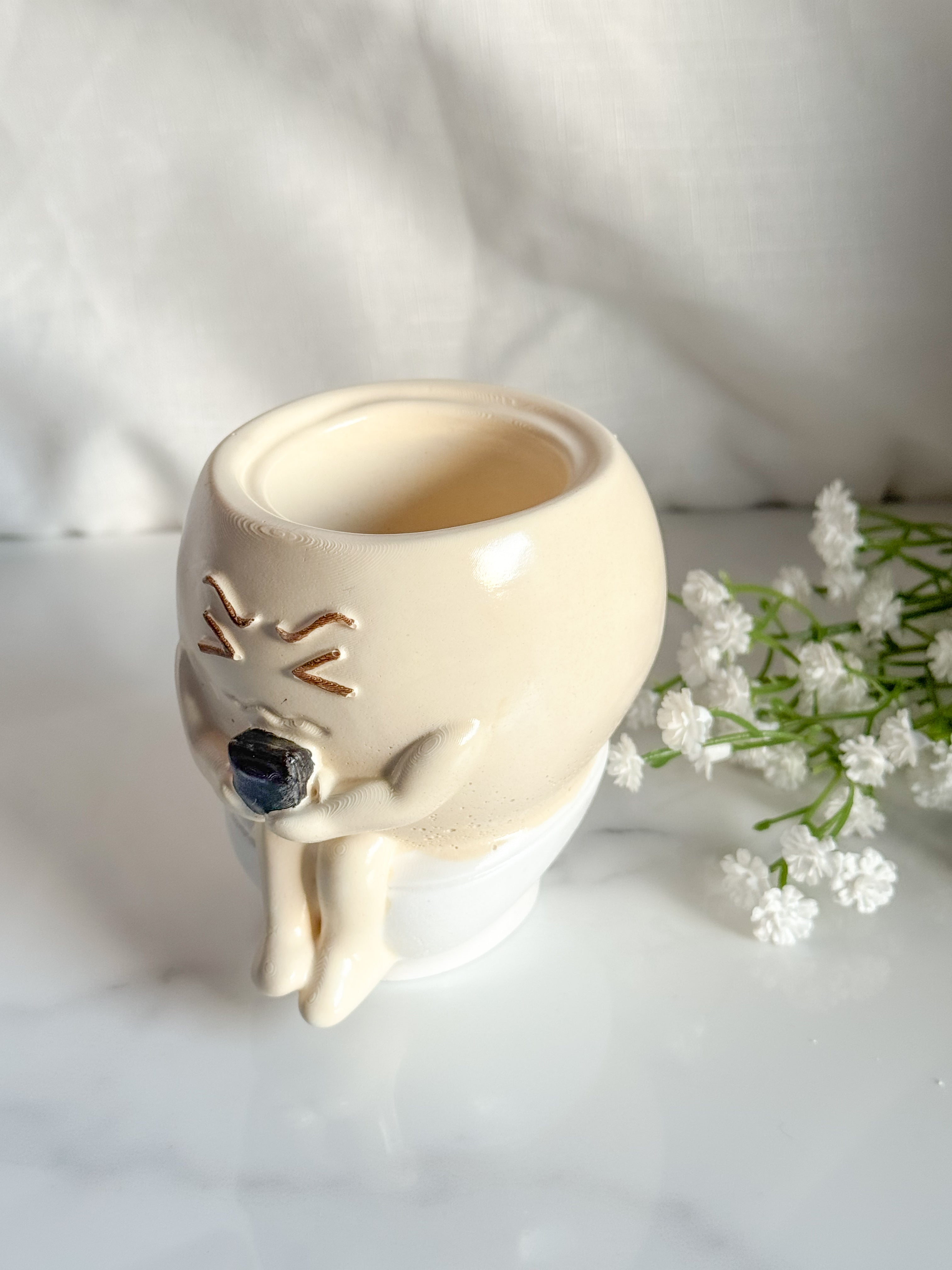 Sitting On Toilet Pot
