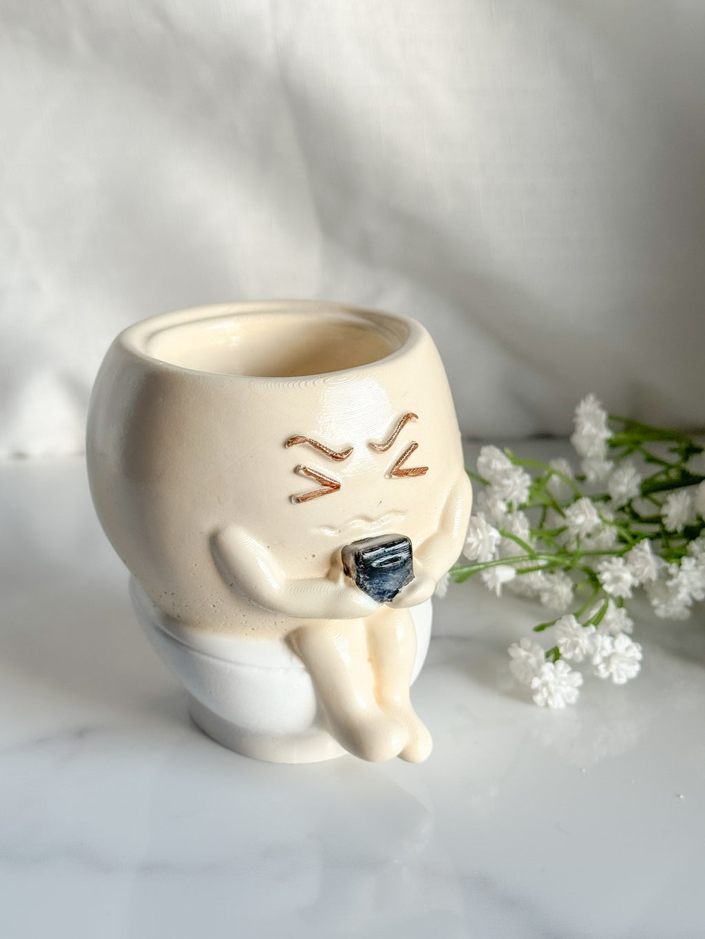Sitting On Toilet Pot