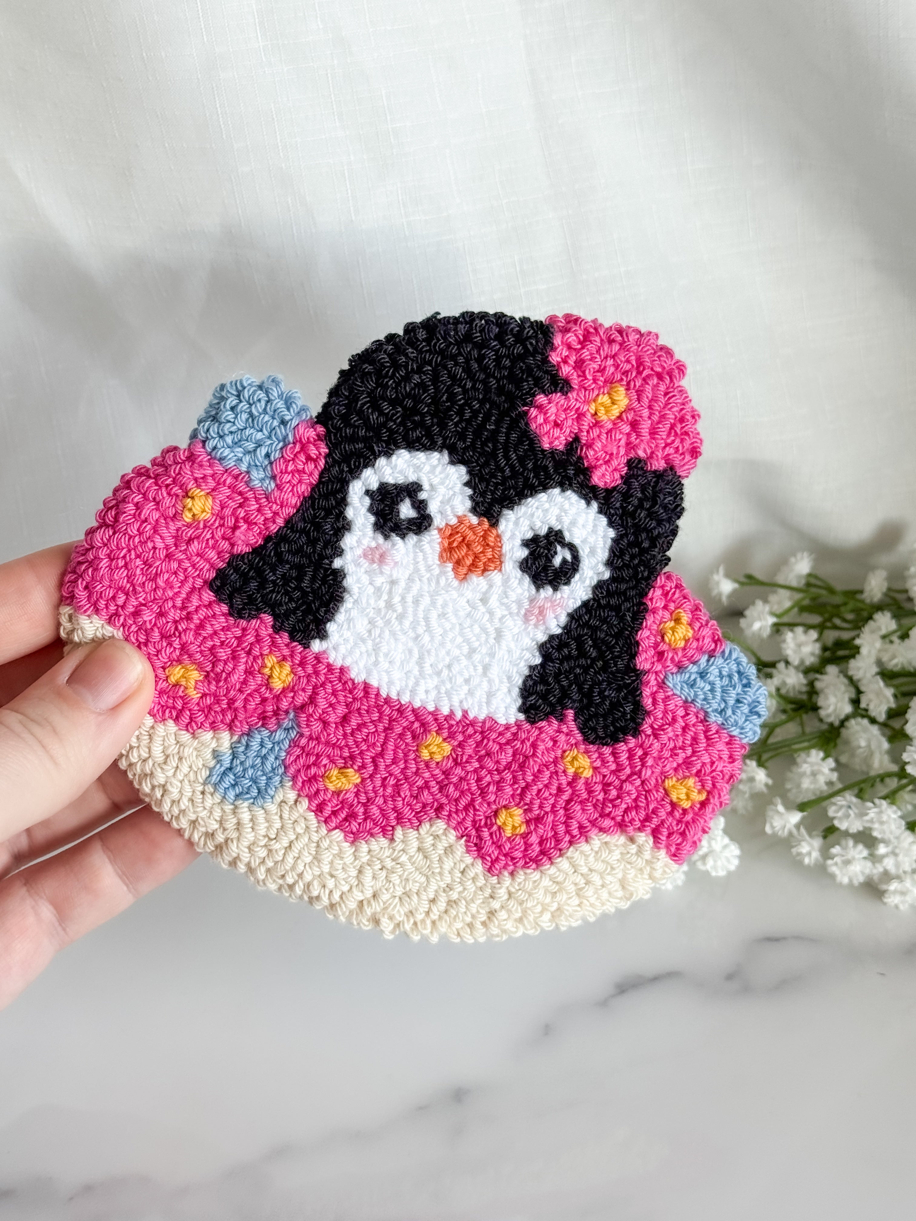 Penguin Donut Mug Rug