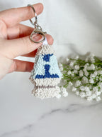 Lava Lamp Punch Needle Keychain (Blue)