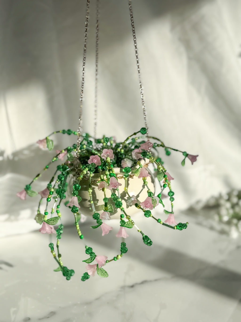 Pink Floral Beaded Plant