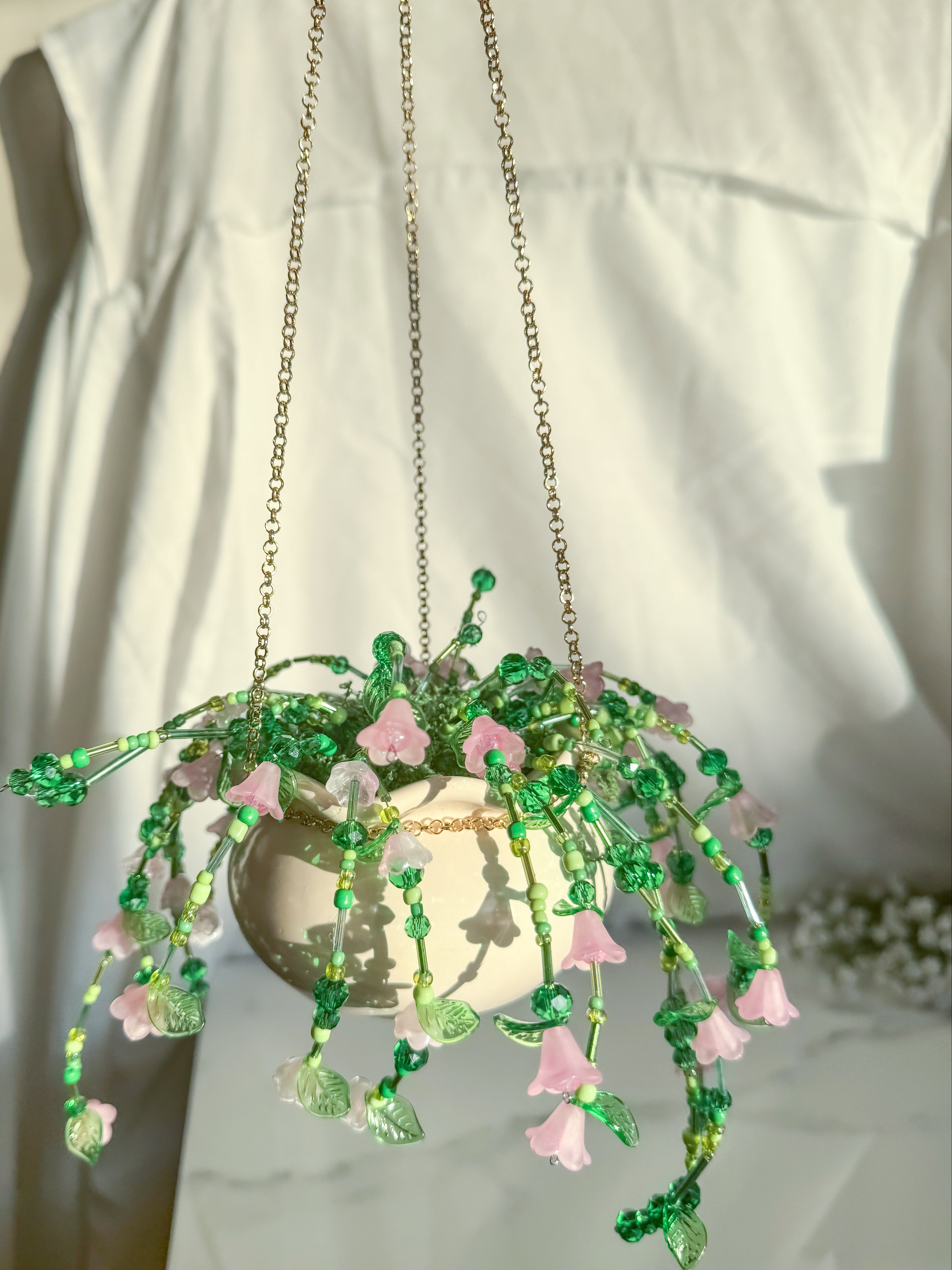 Pink Floral Beaded Plant