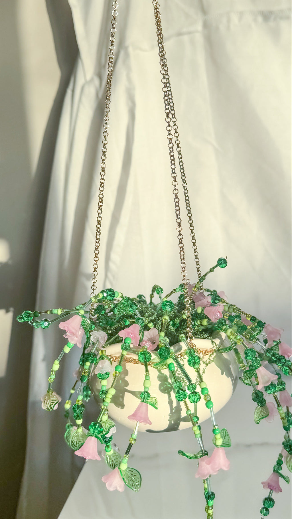 Pink Floral Beaded Plant