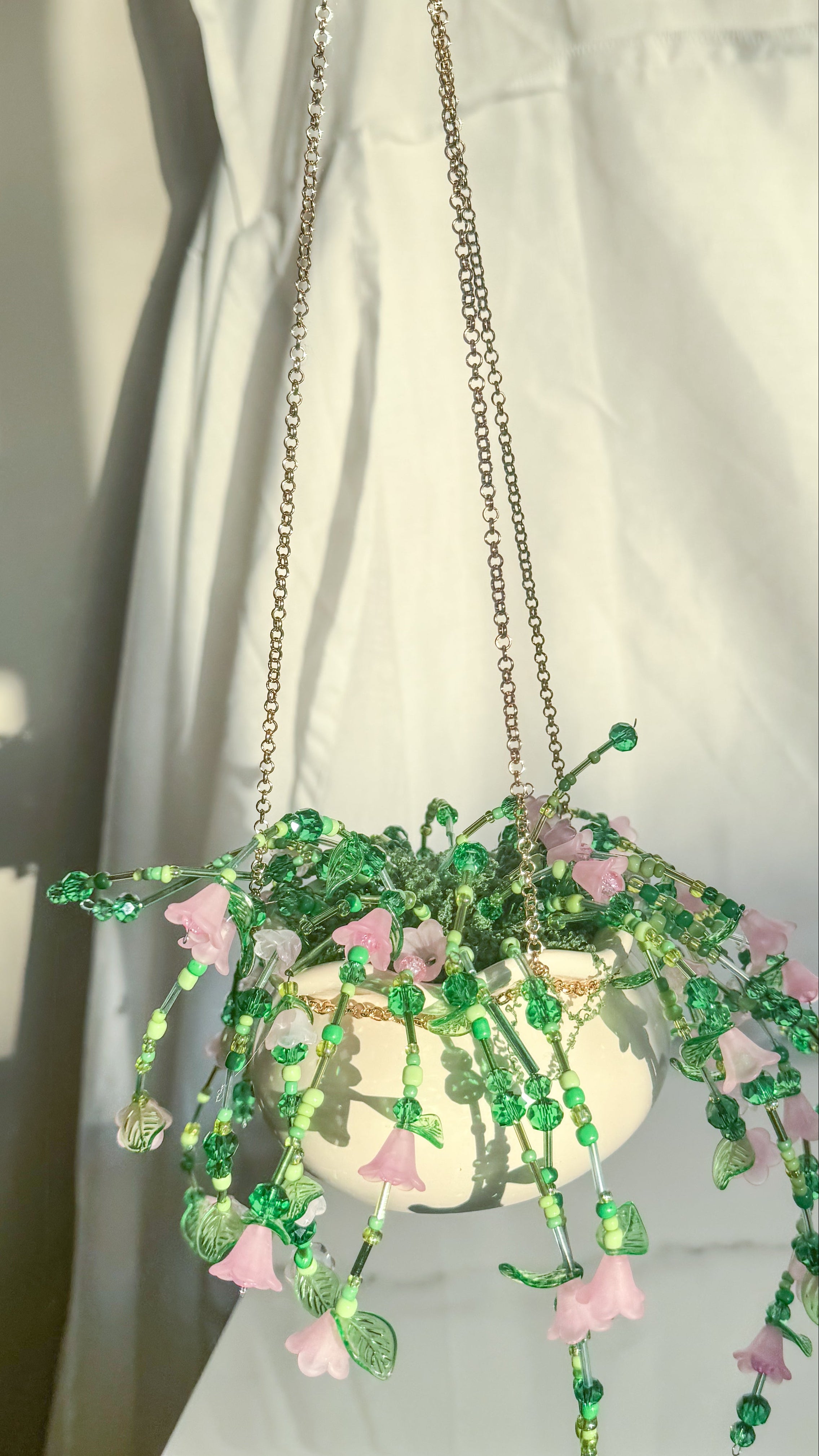 Pink Floral Beaded Plant