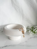 Footed Striped Edge Bowl