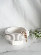 Footed Striped Edge Bowl