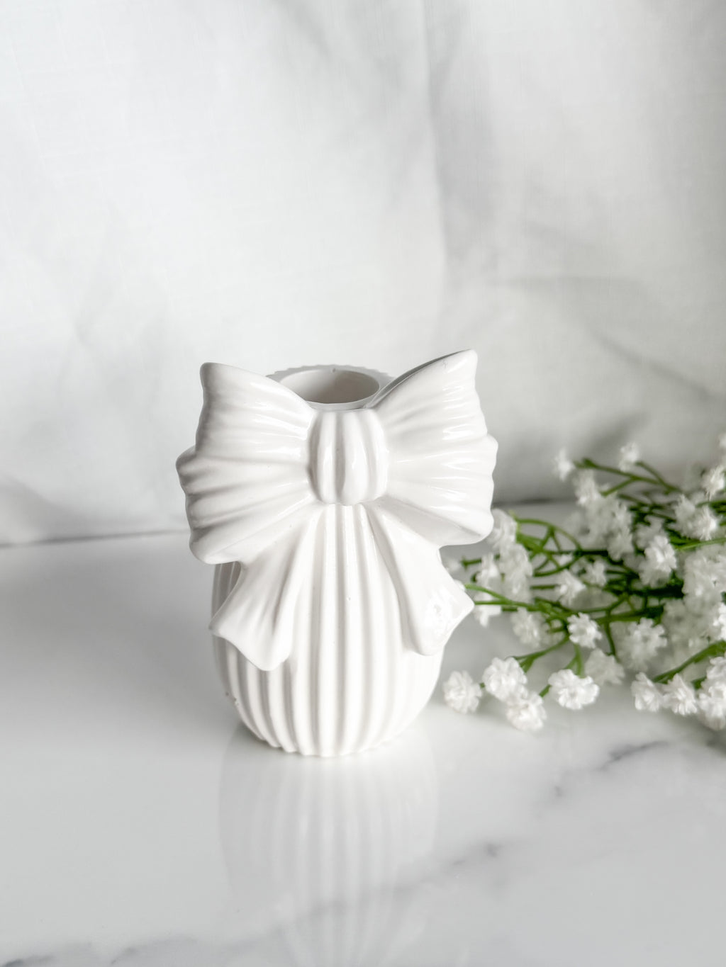 Striped Vase With Bow