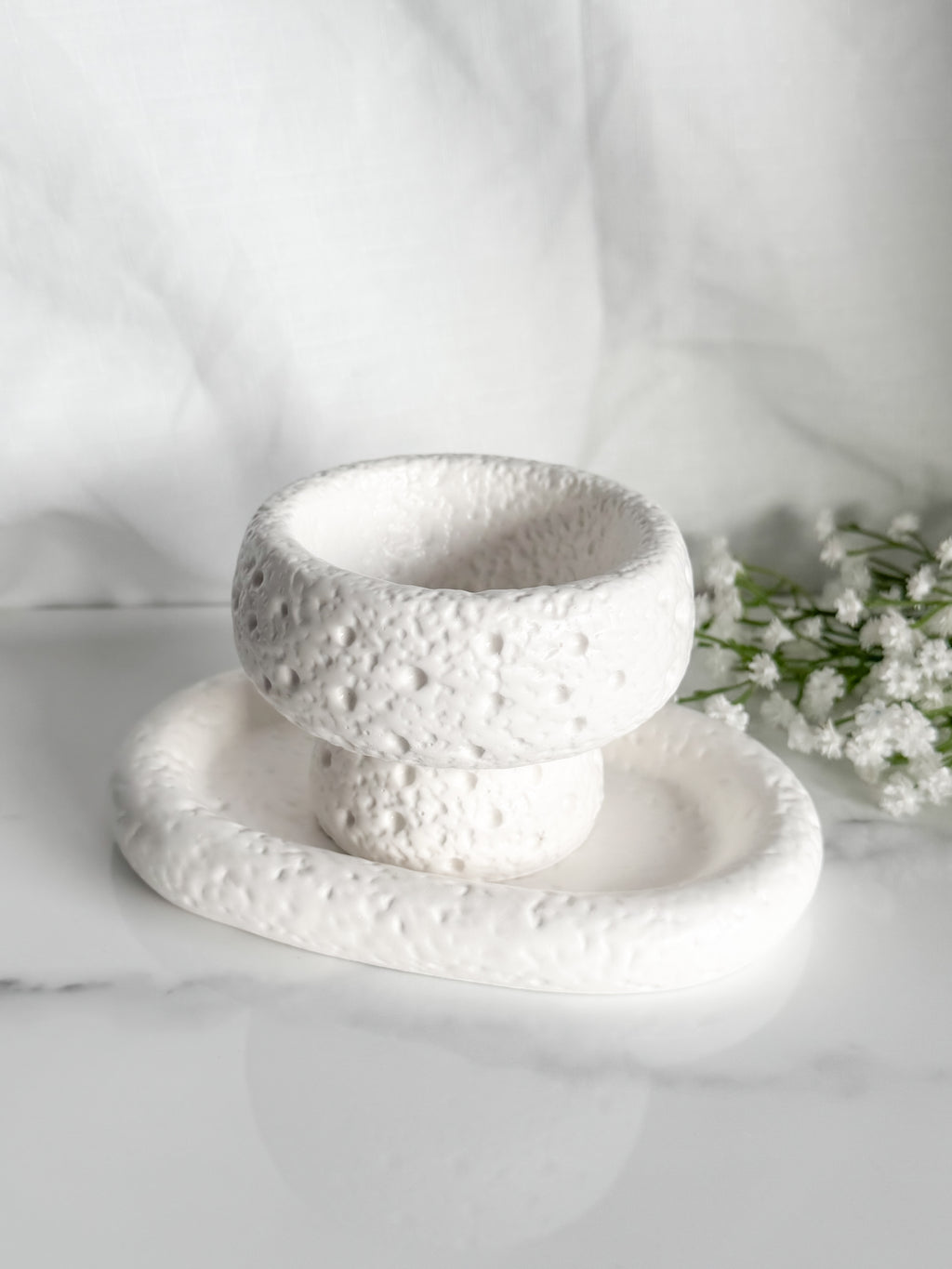 Stone Style High Footed Bowl