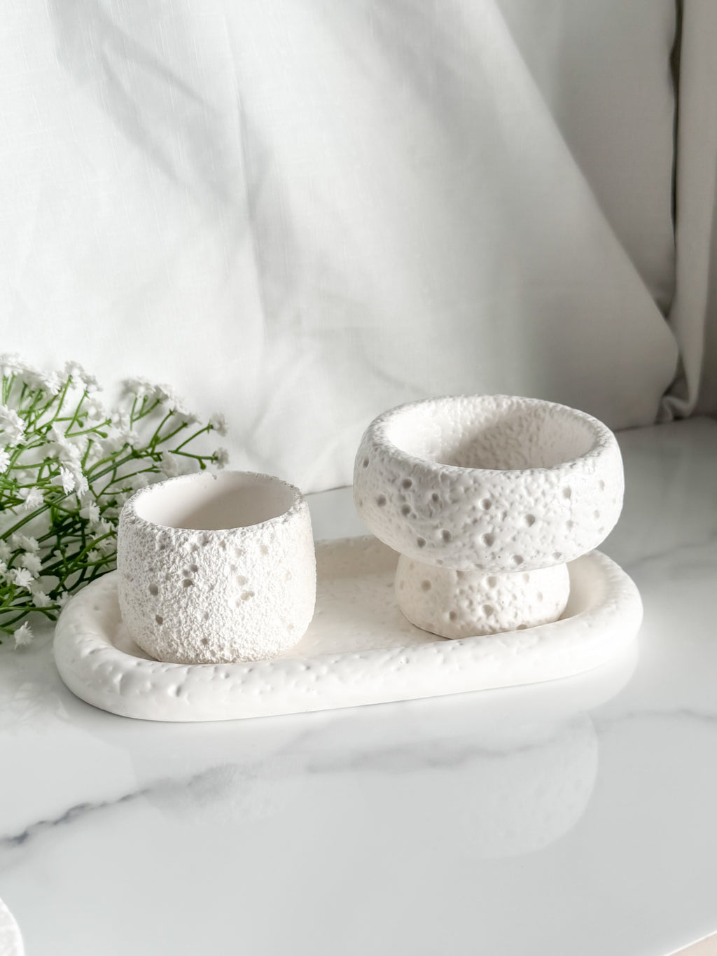 Stone Style High Footed Bowl