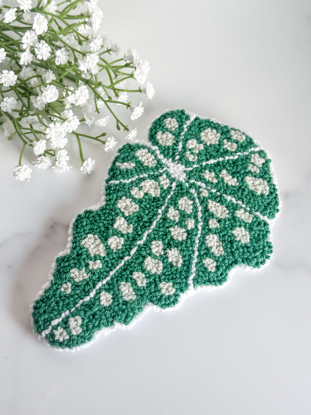 Polka Dot Leaf Mug Rug