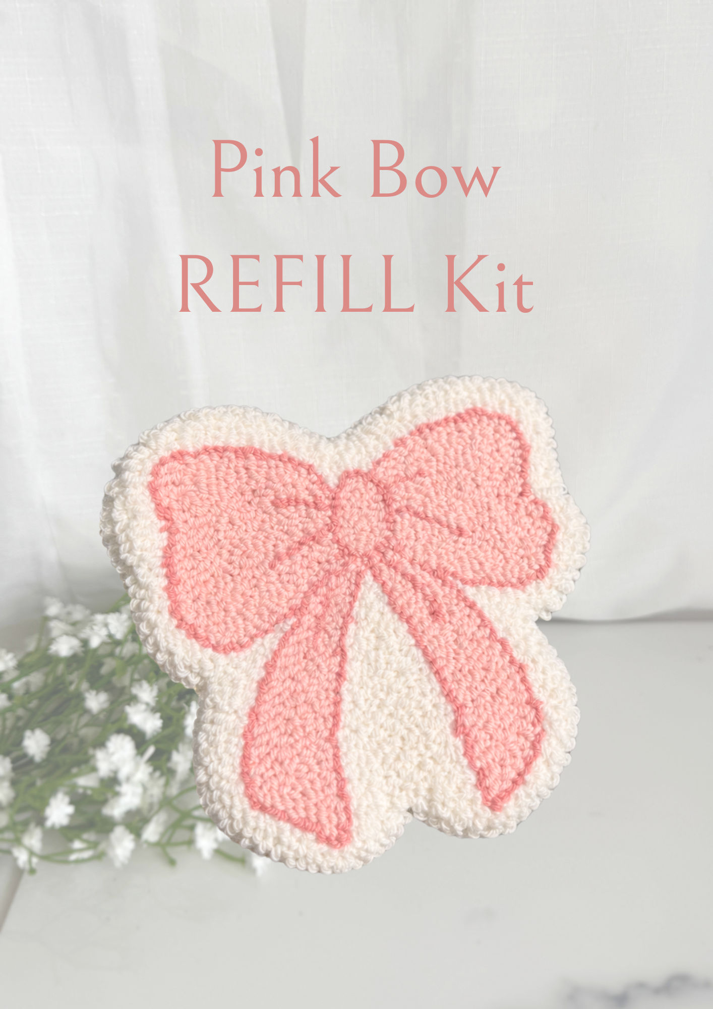 Pink Bow Needle Mug Rug REFILL Kit